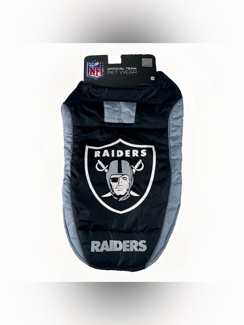 Pets First Las Vegas Raiders Dog Puffer Vest Medium NFL Pet Jacket NWT